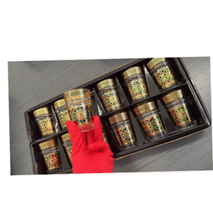 Set di Bicchieri Decorativi In Vetro Con Dettagli Multicolore – 12 Pezzi