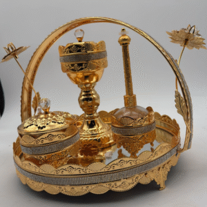 Set Bruciatore d’Incenso Dorato Di Lusso – 4 Pezzi
