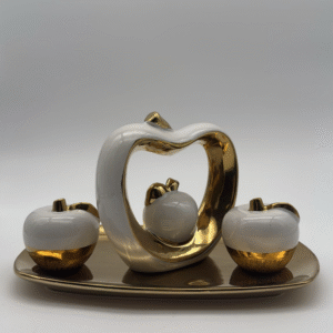 Set Decorativo In Ceramica A Forma Di Mela