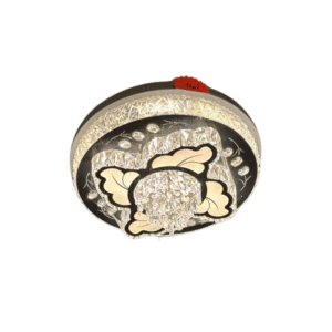 Lampadario Da Soffitto Con Cristalli – Design Circolare Con Motivo Floreale