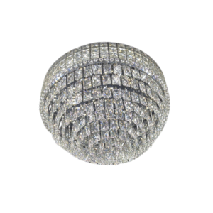 Lampadario Moderno In Cristallo – Design A Livelli Con Anello LED Blu