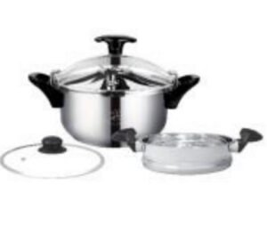 Set Pentola a Pressione 3-in-1 con Sistema Multi-Coperchio – Acciaio Inox