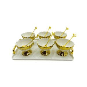 Tazze Da Dessert In Porcellana Con Vassoio